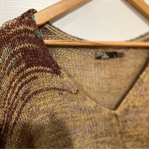 Prana Vignette Asymmetrical V neck Knit Multicolour Sweater Sz L - Picture 6 of 14